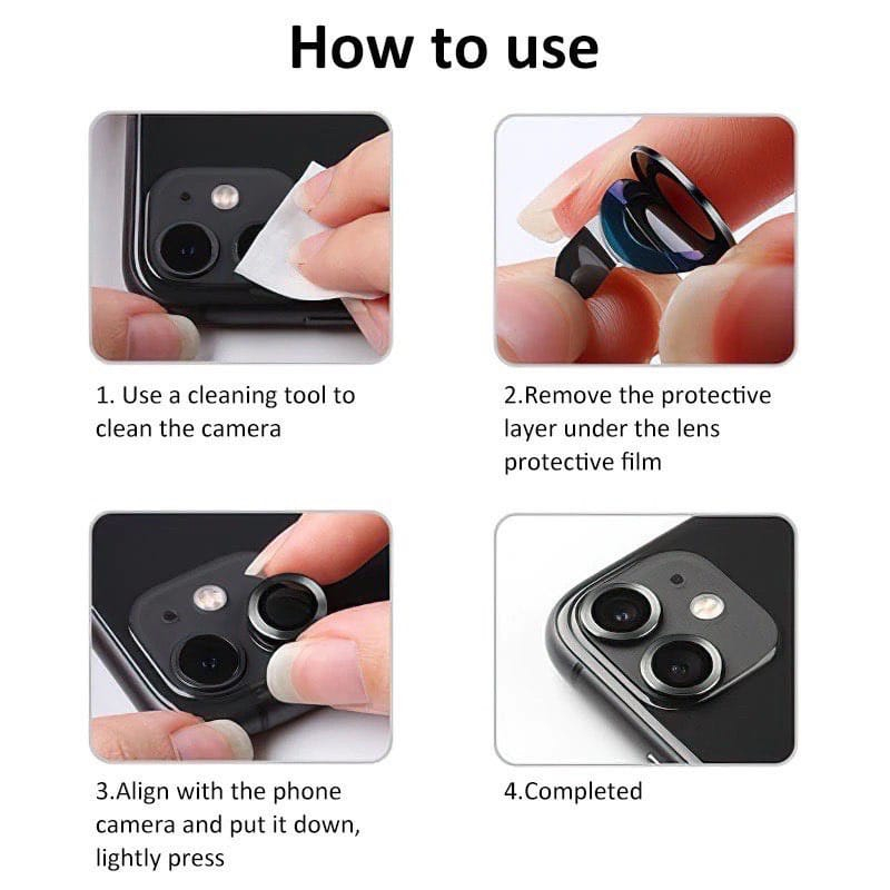 (HARGA PER&quot;1PCS&quot;) METAL RING CAMERA LENS PROTECTOR/PELINDUNG KAMERA FOR IPHONE 11/11PRO/11PRO MAX/12/12MINI/12PRO/12PRO MAX/13/13MINI/13PRO/13PRO MAX/14/14PLUS/14PRO/14 PRO MAX