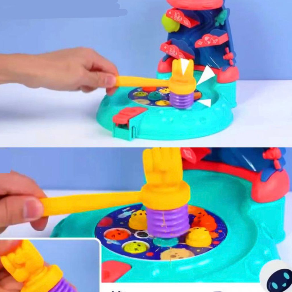 [tma] Mainan Lempar Bola Basket Pukul Tikus Seluncuran / Mainan Anak Sliding Ball / Hit The Ball / 2 in 1 Games