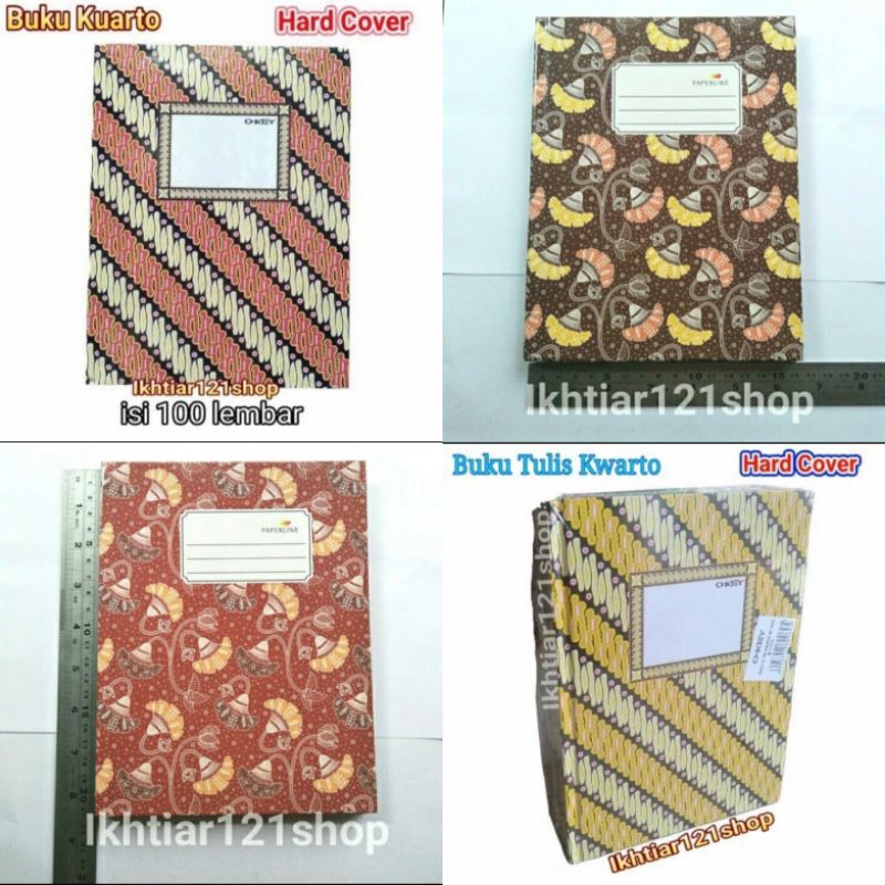 

Buku Tulis Kwarto Cover Tebal/Buku Kuarto Hard Cover isi 100 Lembar