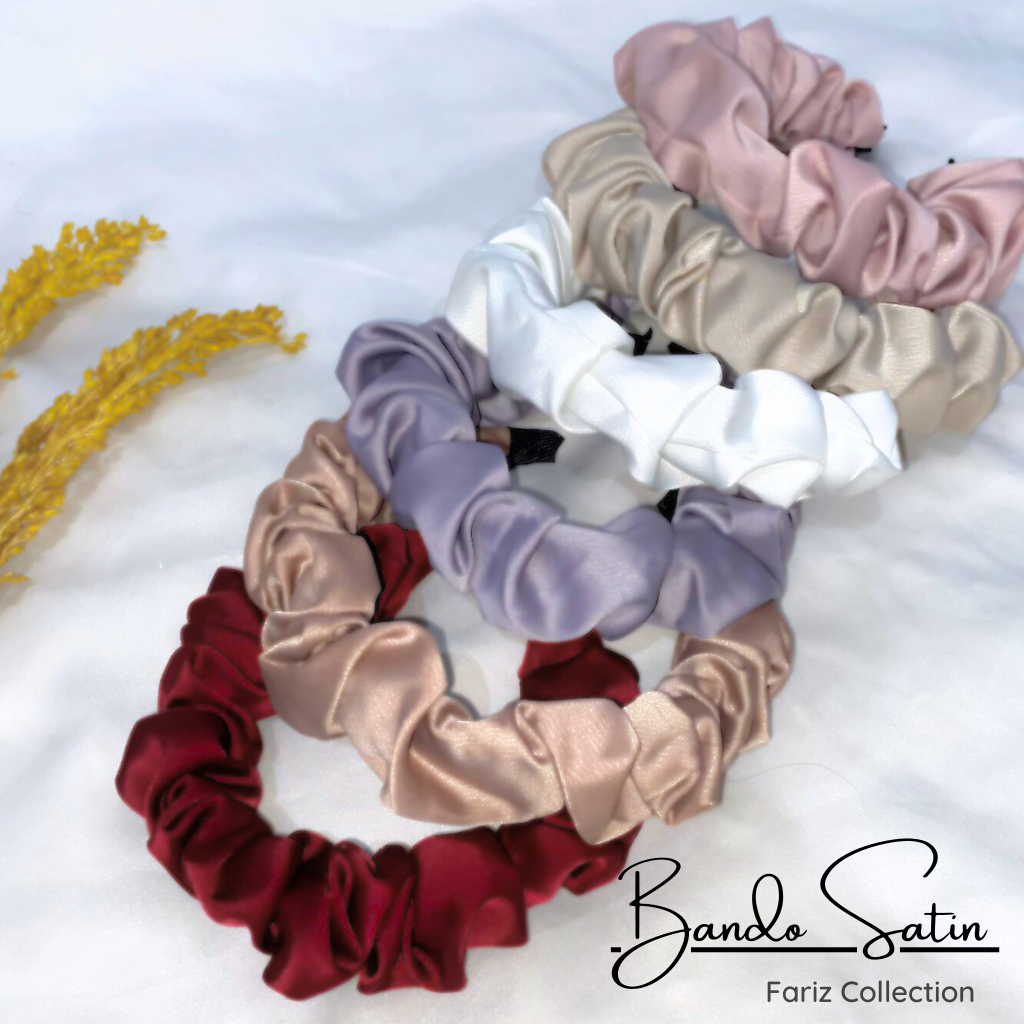 Bando Korea Scrunchie WARNA RANDOM Headband Bandana Nagita Bando Kepang Scrunchie Bando Satin Wanita