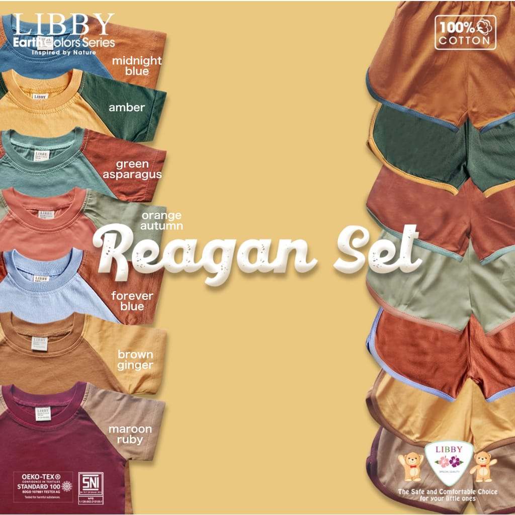 Libby Reagan Set Setelan Baju Pendek Bayi Celana Pendek 9 Bulan - 8 Tahun Piyama Libby Baby Baju Bayi Baju Anak Celana Anak Setelan Anak