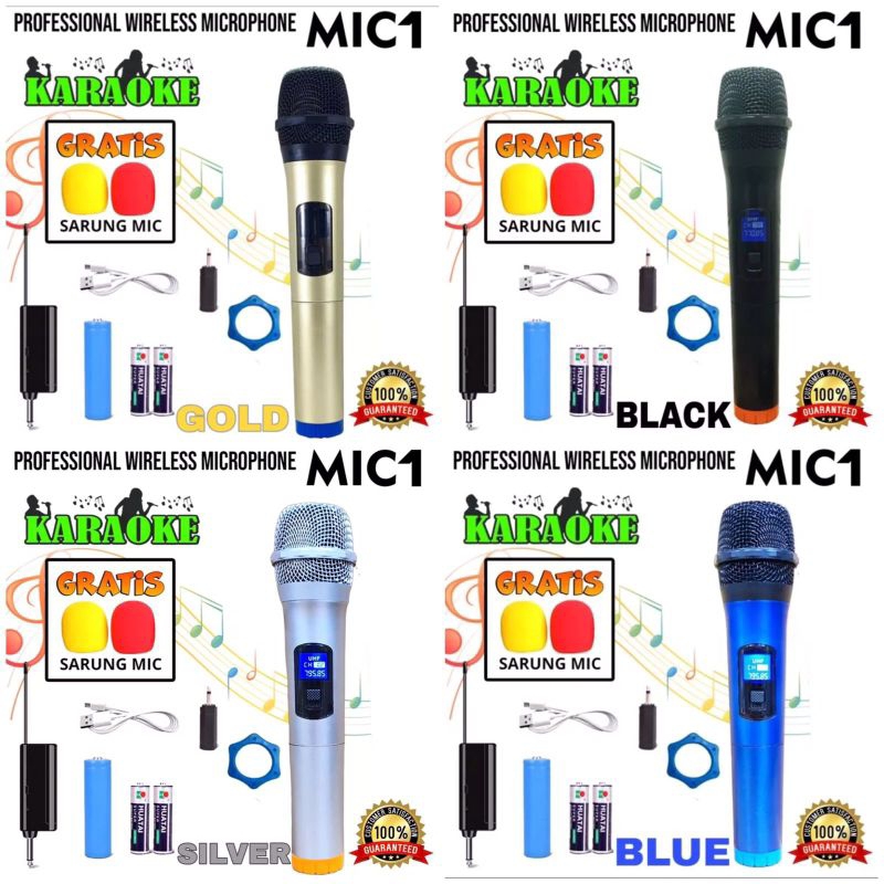 Microphone Profesional Wireless Mic Double (Dapat 2 Mic Bluetooth) #mic #micbluetooth #micwireless #mickaraoke #wireless