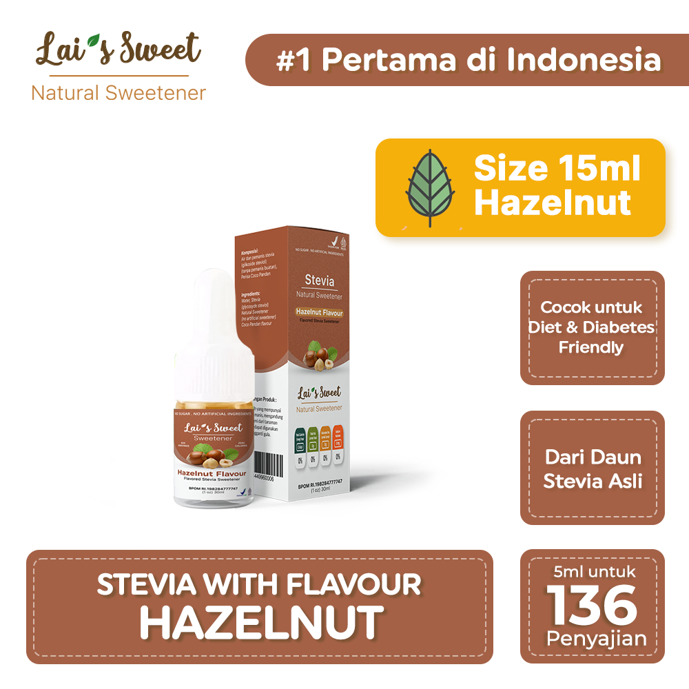 

Lai's Sweet Stevia Rasa Hazelnut 5 ml HALAL & BPOM