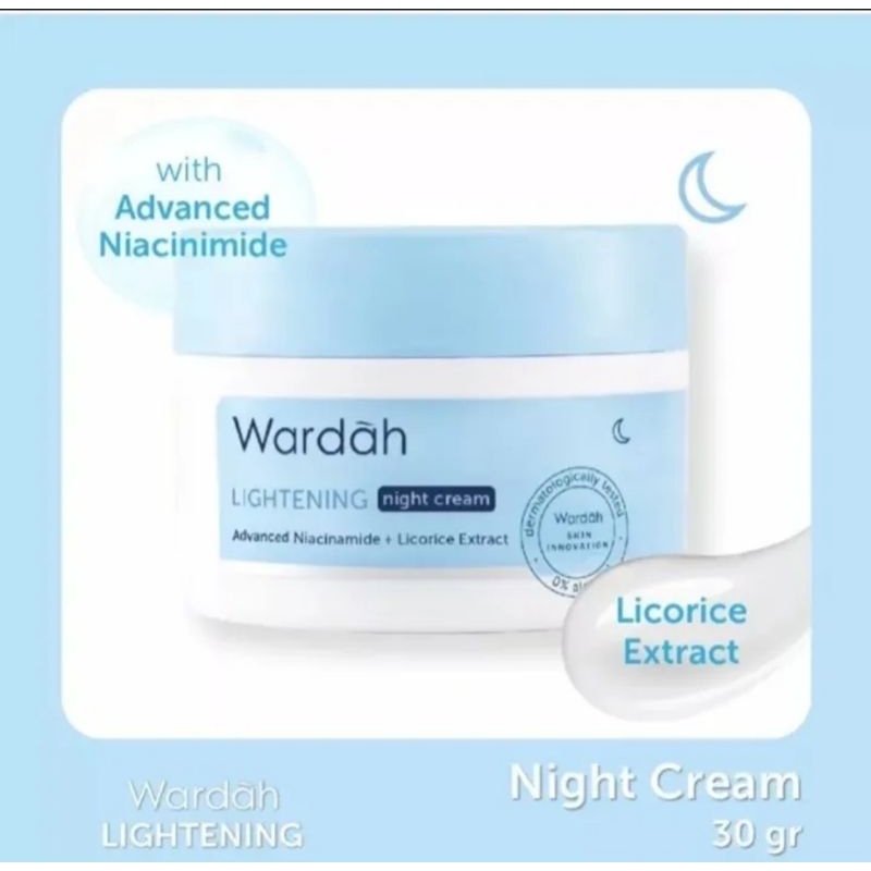 Wardah Paket Lightening Day 30gr &amp; NIght Cream 30gr/Cream siang Malam Glowing