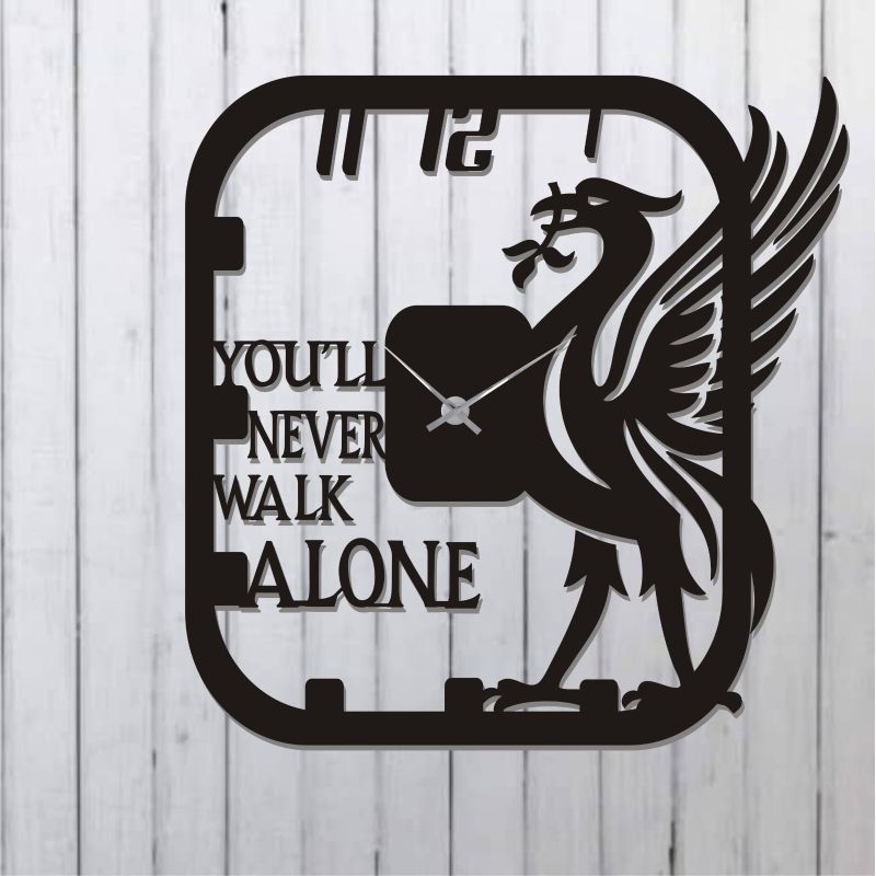 jam dinding kayu  modern estetik  logo liverpool