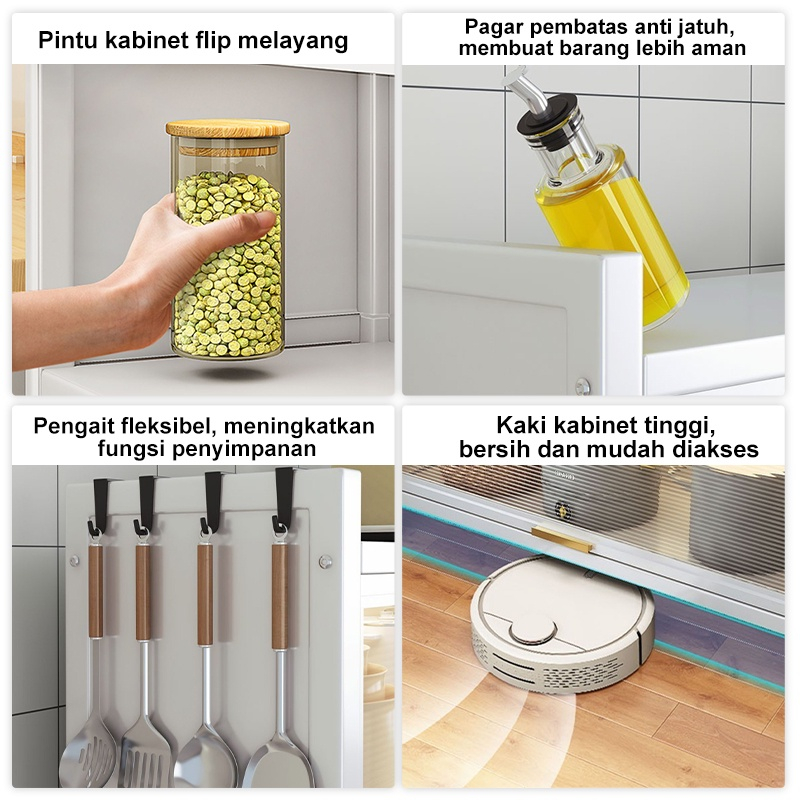 Rak Lemari Dapur/Rak Oven Microwave / Rak Kabinet Dapur/Rak Dapur Anti Debu/ Lemari Dapur Dengan Pintu/Rak dapur