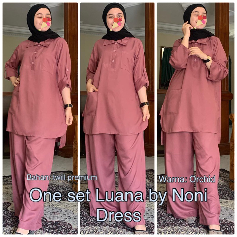 Daster Arab NONI LUANA One Set Kulot Premium Twill