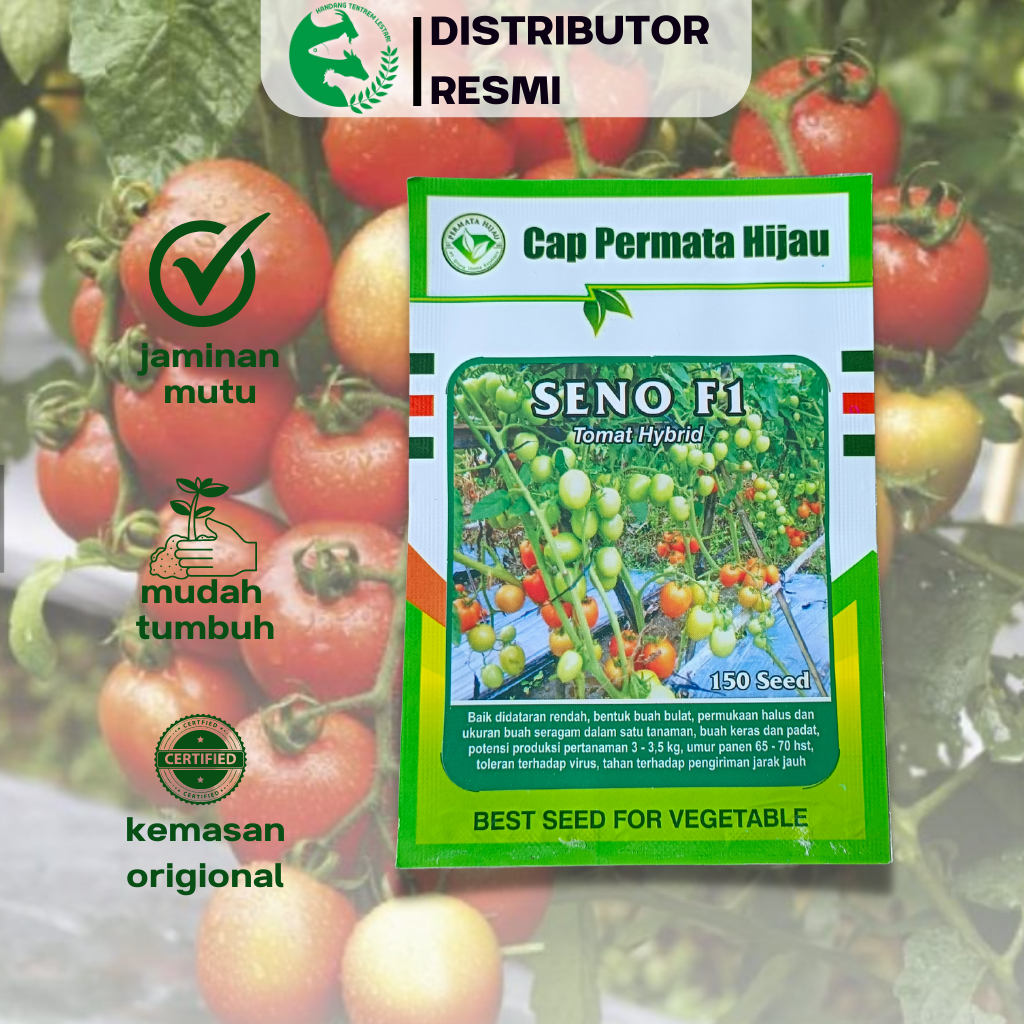 Benih Tomat Hibrida SENO F1 150 Biji Produksi tinggi Ori Cap PERMATA HIJAU
