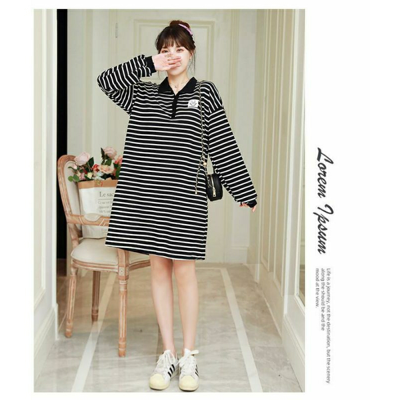 NEW!Dress Ibu Hamil Garis2