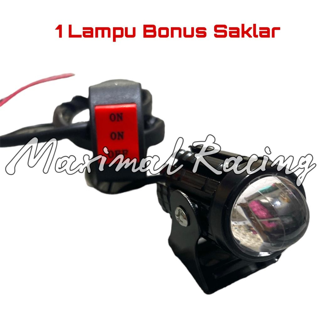 Lampu Tembak Laser Led Mini 2 Warna - Lampu Tembak Sorot Foglamp Mini D2 Laser Gun Bonus Saklar