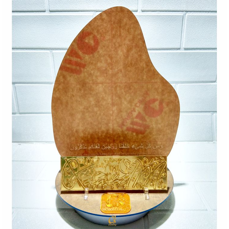 Tetes Air Akrilik Tulisan Gold Hiasan Mahar