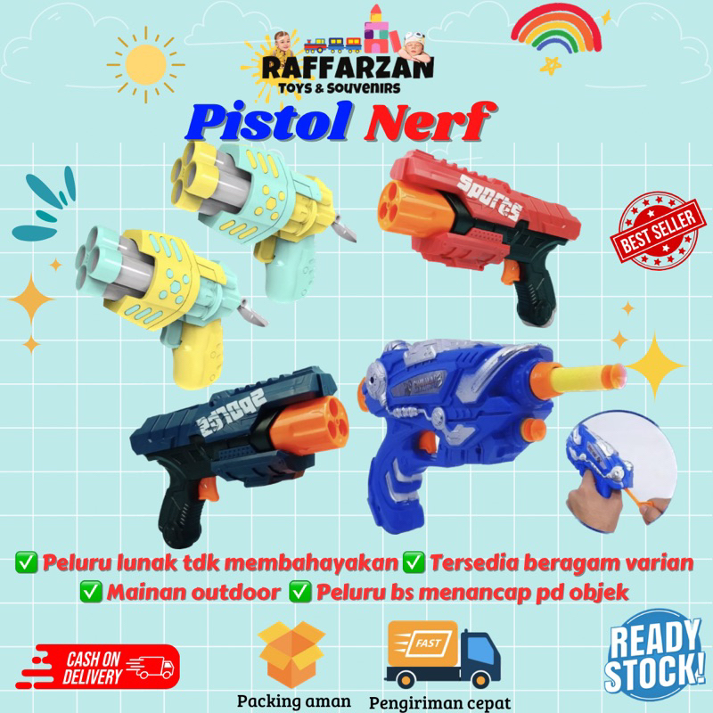 Mainan Anak Pistol Mainan Tembak Tembakan Pistol Nerf Soft Gun Peluru Lunak Pistol Mainan Outdoor