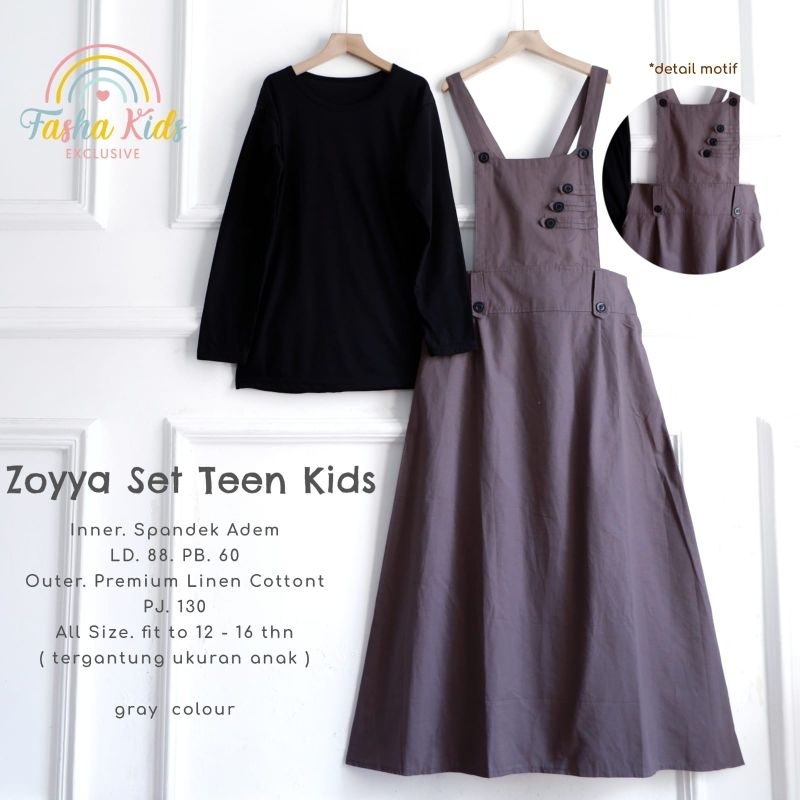 ZOYYA • VIONA DRESS SET KIDS MAT LINEN COTTON BY FASHA