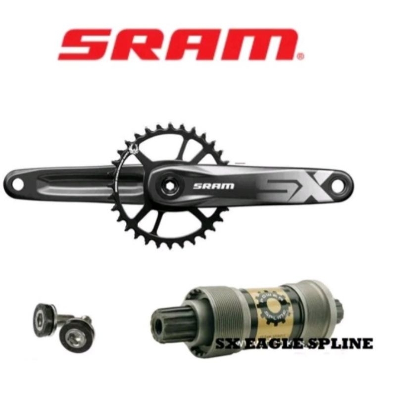 crankset sepeda mtb sepeda lipat bmx SRAM SX EAGLE POWER SPLINE crank single 34T arm 170mm + bb