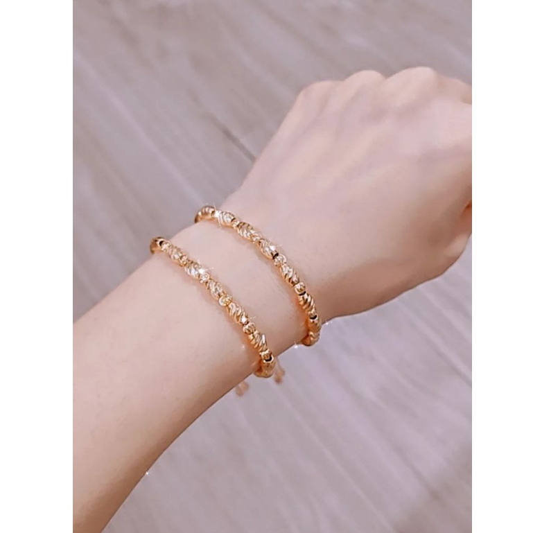 Matlaine - Gelang Wanita Serut Keira Gold Korea Titanium Xuping Anti Karat Anti Hitam Anti Alergi