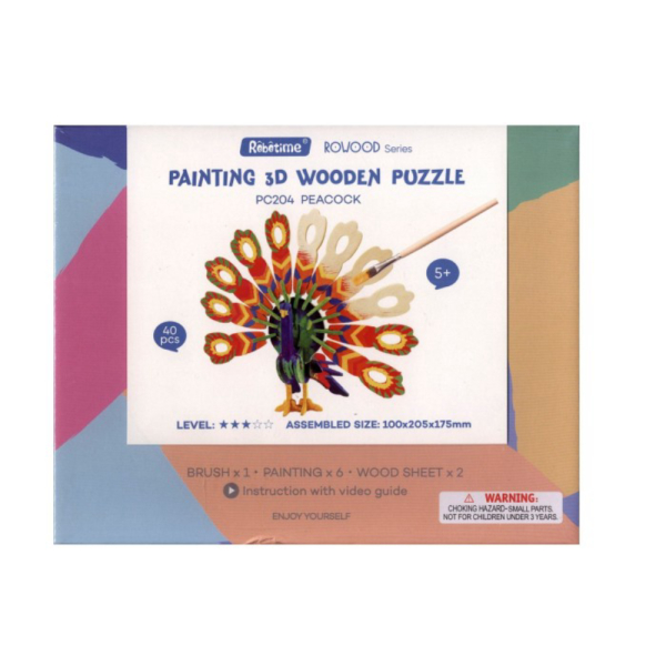 

Unik Robotime 3D Wooden Puzzle DIY Painting Peacock Mainan Melukis Merak Diskon