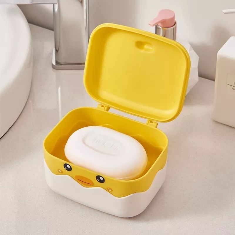 Kotak Tempat Sabun Batang Motif Bebek Dengan Penutup / Duck Soap Box