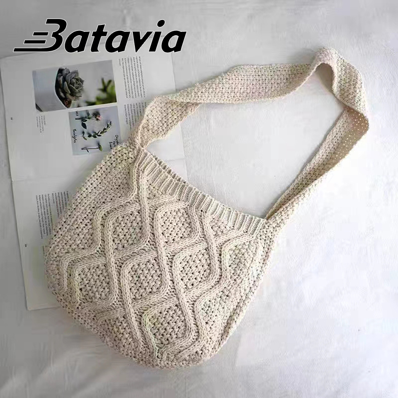 Batavia Desain terbaru Color yang cocok dengan tas tangan rajut dan bahu menenun wanita belanja santai serbaguna baru BAG 29-39