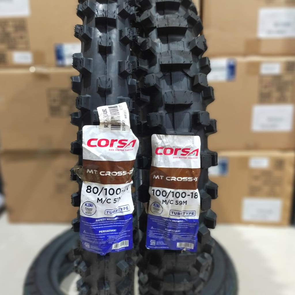 Paket Ban Corsa MT CROSS 80/100-21 Dan 100/100-18 Untuk Motor Cross Ring 21 dan 18 KLX CRF