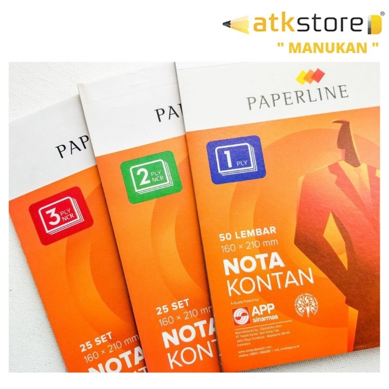 

Paperline Nota Kontan NCR Besar - Kecil 1 2 3 ply || buku nota kontan kecil 1ply 2ply 3ply