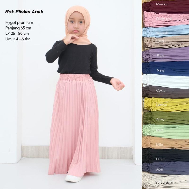 Rok Plisket HYGET PREMIUM anak ±4-6th //JF257