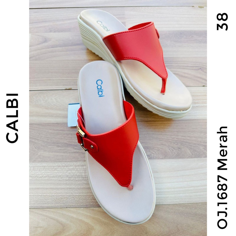 sendal wedges jpt merah uk38