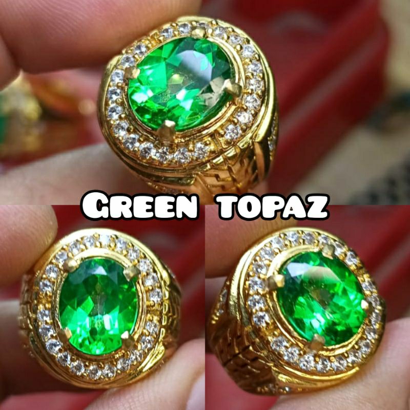 Natural green topaz
