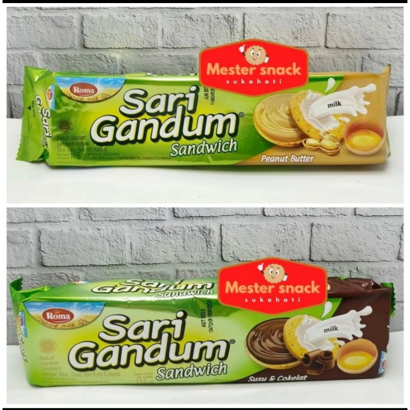 

1 pcs biskuit sari gandum eceran 7000 coklat - kacang
