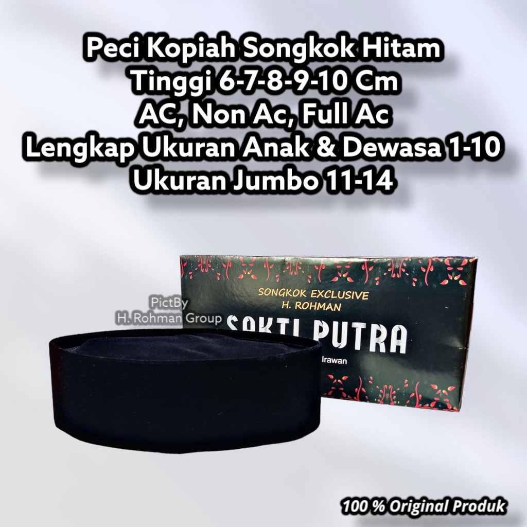 Sakti Putra Peci Tinggi 6 Cm 7-8-9 Cm peci dewasa laki laki terbaru peci pria peci hitam songkok hitam polos peci nasional