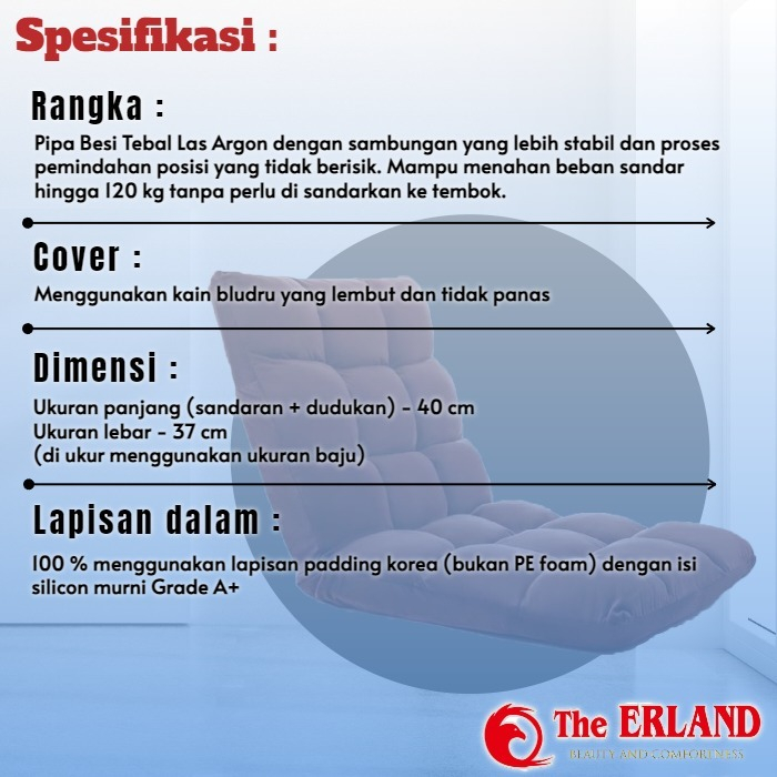 Kursi Lesehan / Sofa Lesehan / Kursi Tatami / Kursi Lantai The Erland