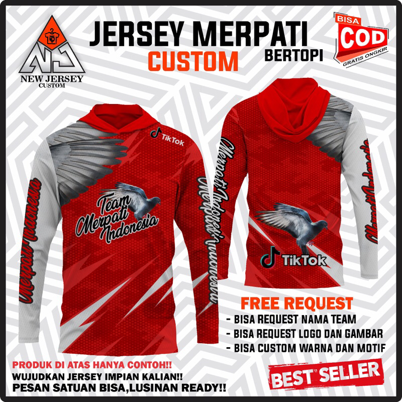 Jersey Kaos Merpati Bertopi Custom Desain Warna Dan Nama