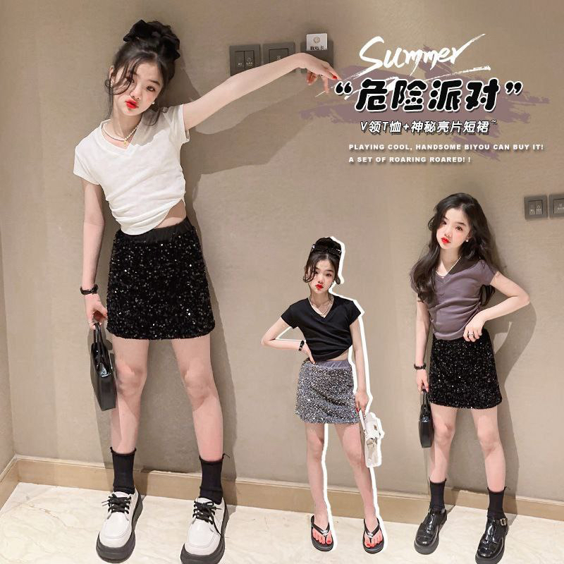 [JEWELS KIDS] MYEONGA BLINK SET/SETELAN ROK SEQUIN ANAK TANGGUNG IMPORT/SETELAN ROK BLINK ANAK KOREA