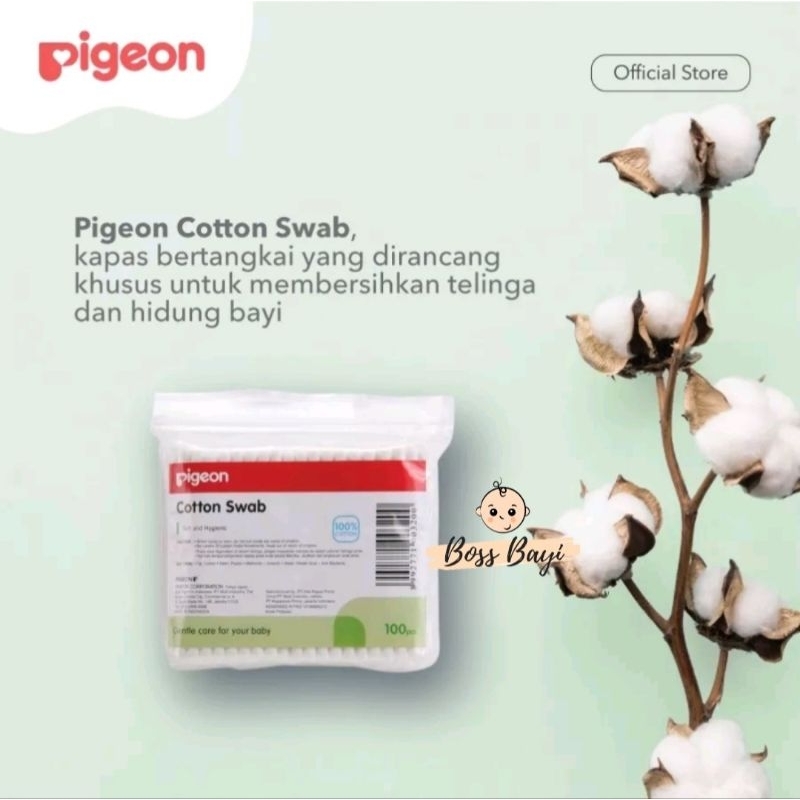 PIGEON - Cotton Swab Small Tip 100's / Cotton Bud Bayi
