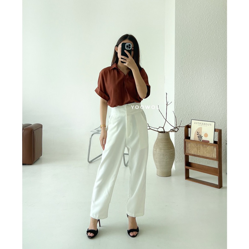 YOOWOL Sara Shirt / Kemeja Basic Shirt Wanita