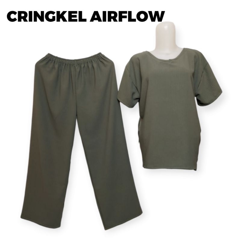 AIRFLOW BABBYDOLL PANJANG/SETCEL PANJANG CRINGKEL AIEFLOW