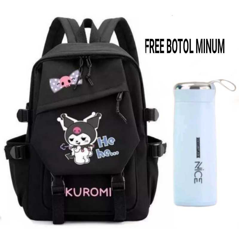 GGS Tas Ransel Korea Tas Murah Backpack Wanita Tas Ransel Sekolah Tas Punggung Wanita FREE BOTOL KACA