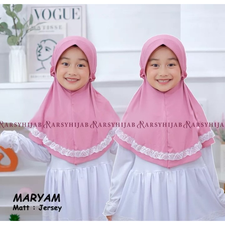 jilbab anak tk maryam / kerudung anak tanggung jersey 3-6thn