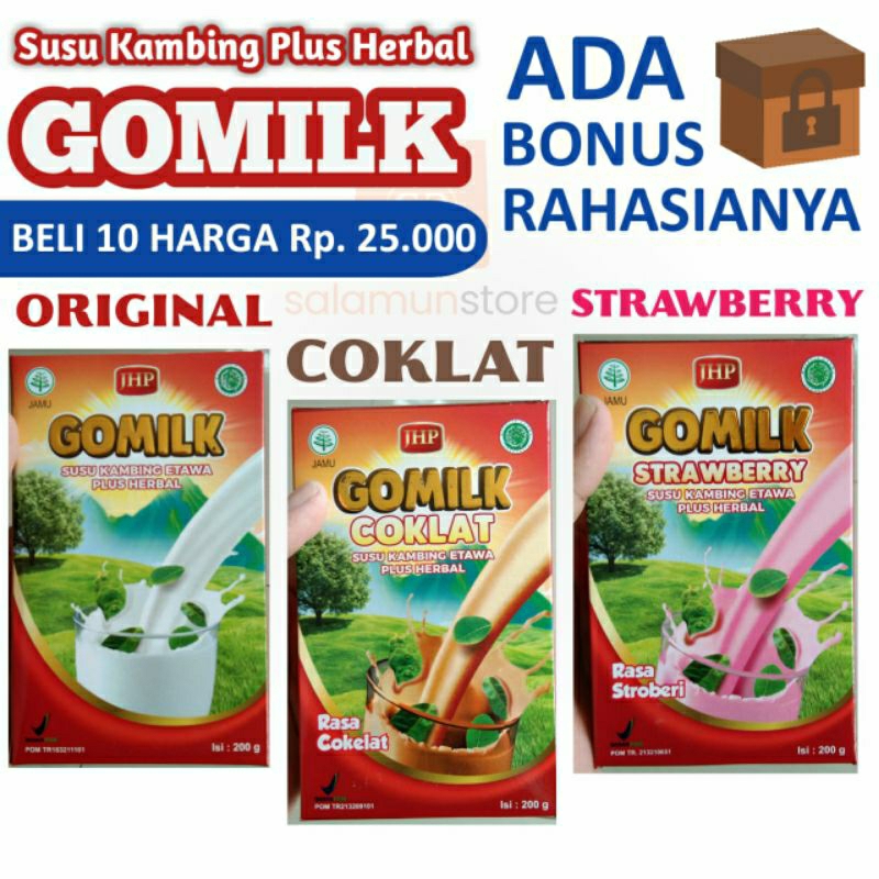 

GOMILK [Promo] ADA BONUS RAHASIANYA OPEN DISTRIBUTOR AGEN RESELLER GOMILK GO MILK SUSU KAMBING ETAWA PLUS HERBAL FORMULASI UNTUK ANAK DAN DEWASA TUA SERTA LANSIA SUSU BUBUK GOAT MILK ASLI ORIGINAL GROSIR ECER