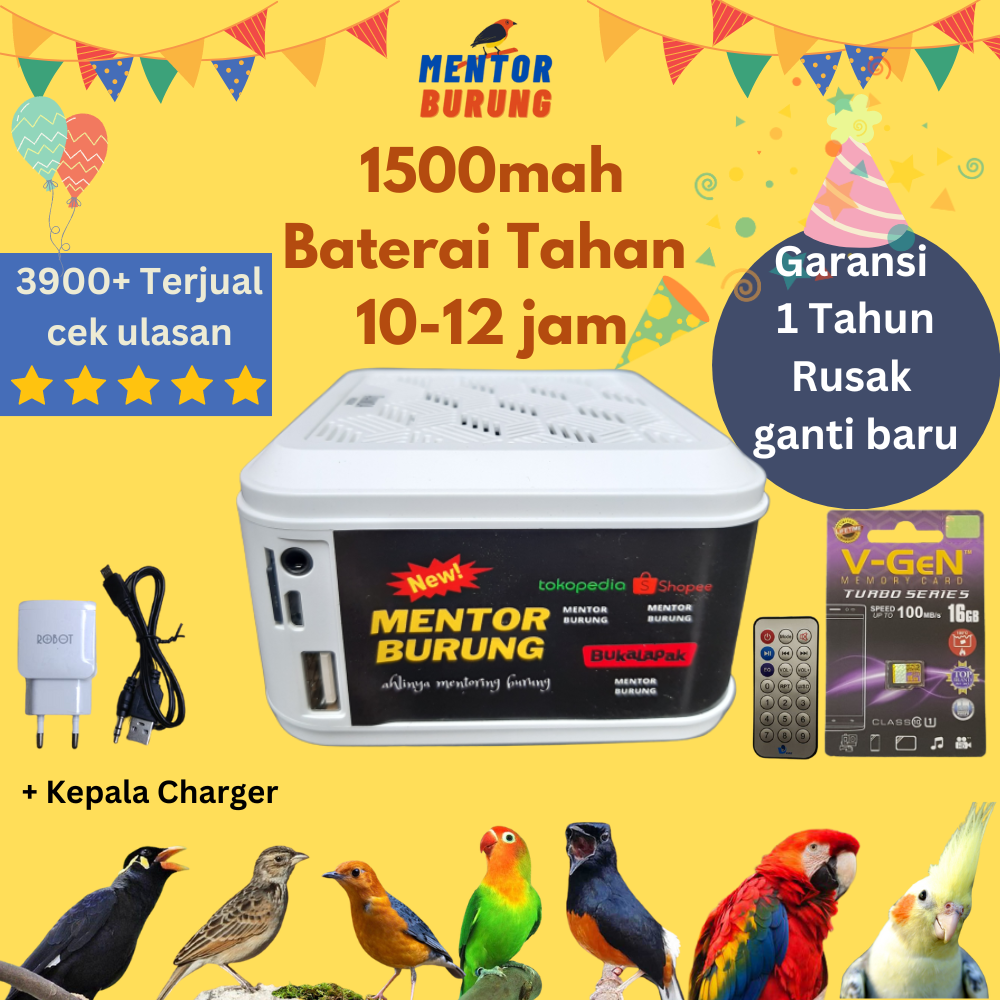 [COD] Masteran Burung Kicau Speaker Burung Gacor + Kepala Charger Original Kacer Love Bird Murai Batu Audio Mp3 Speaker Burung Gacor