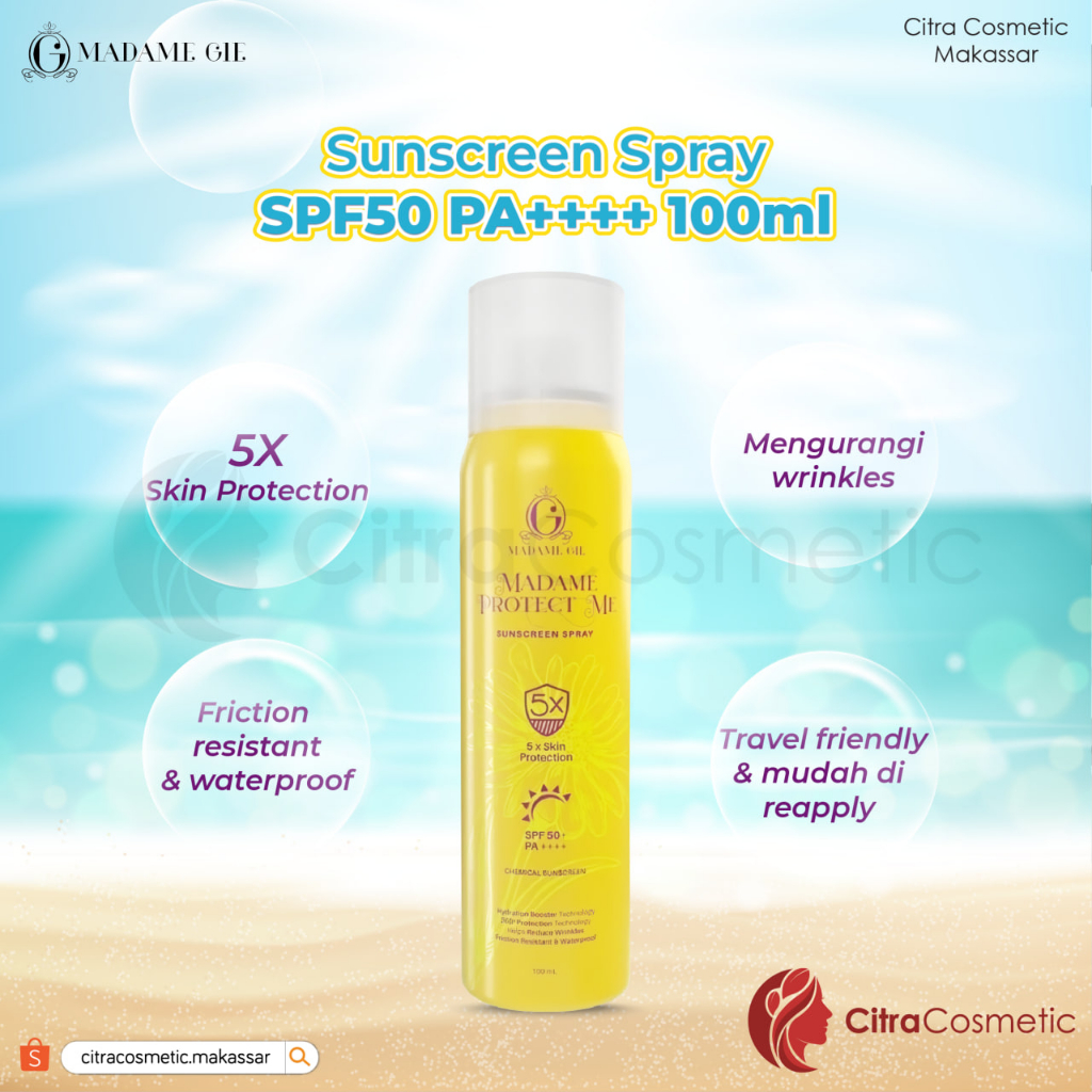 Madame Gie Protect Me Sunscreen Spray SPF 50 PA++++ Series | 50 Ml &amp; 100 Ml