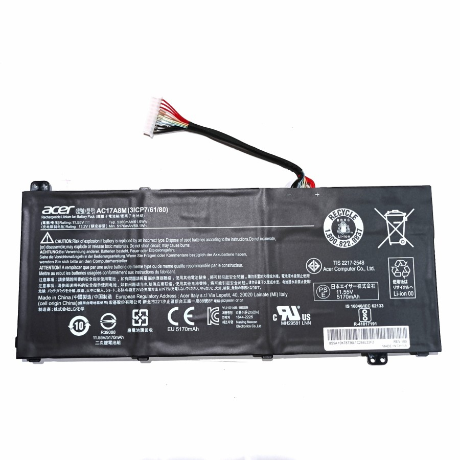baterai laptop acer Spin 3 SP314 SF314 AC17A8M 3ICP7/61/80 AC14A8L