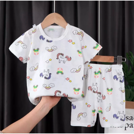 SETELAN BAJU ANAK PEREMPUAN UNICORN FULL PRINT BISA COD KE288