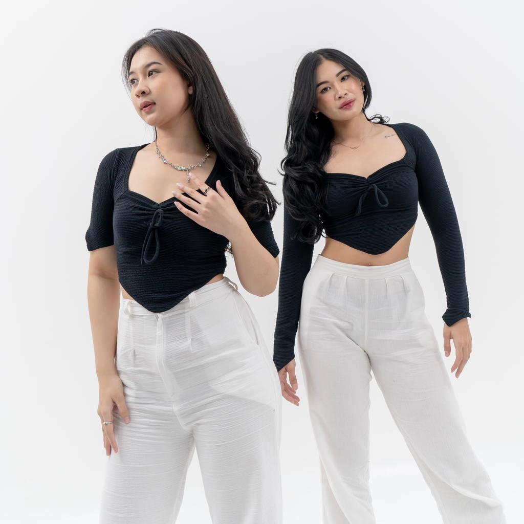 [GURLBUCKET] Luffi Top / Atasan / Lengan Panjang / Lengan Pendek / Top Rib &quot;Pakaian Wanita&quot;