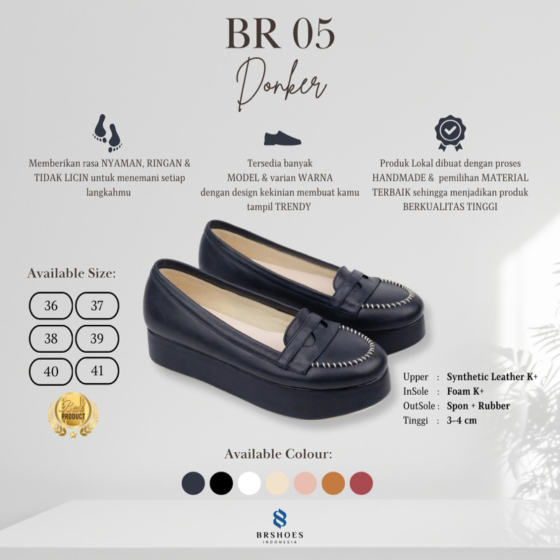[SIAP KIRIM] BRShoes5 Donker Sepatu Wedges Kerja Casual Wanita