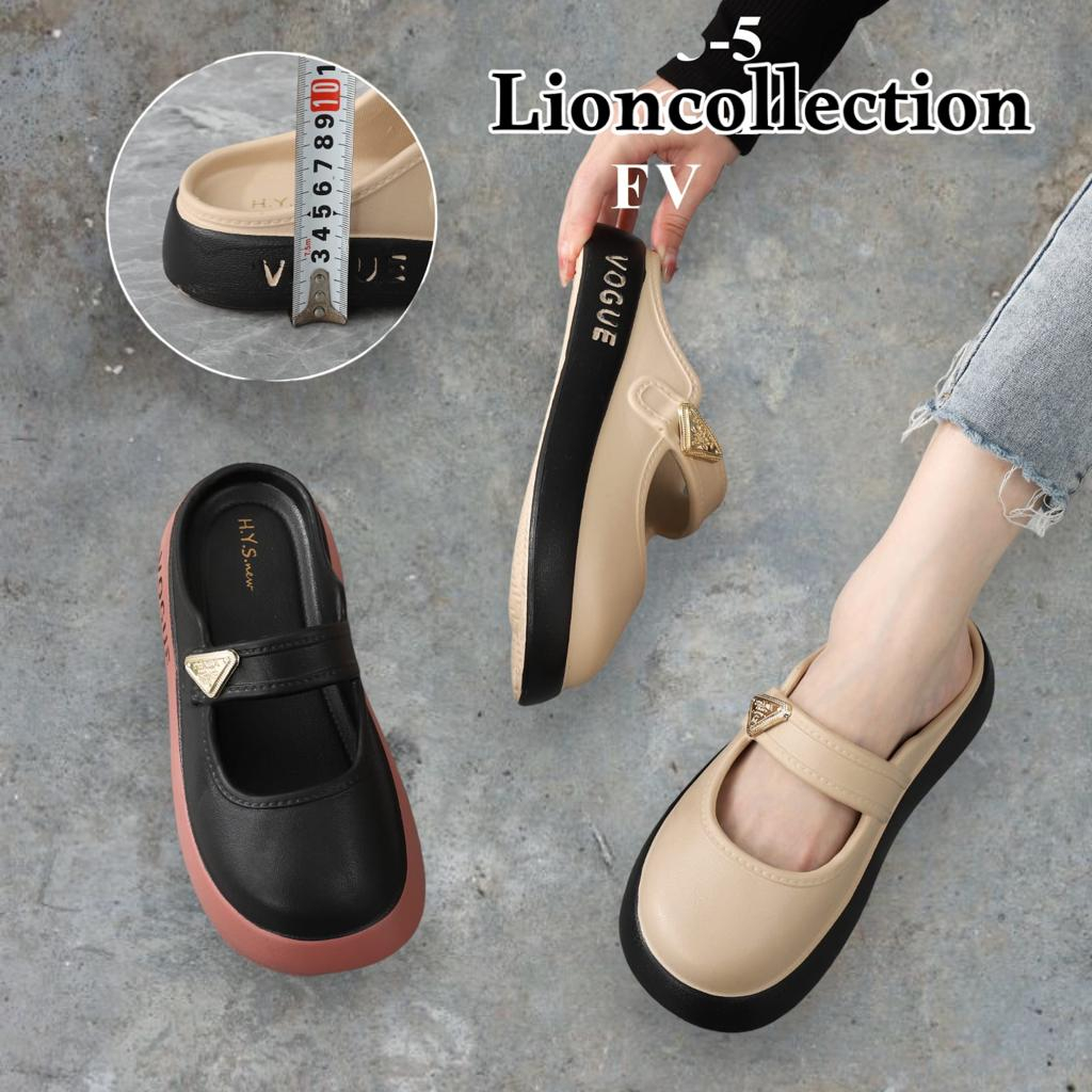 LION - Sandal Wanita Jelly Karet Selop AUREL Hiasan Segitiga / Sandal Jelly Empuk Tebal Bhan Eva Ringan / Sandal Hys Jelly