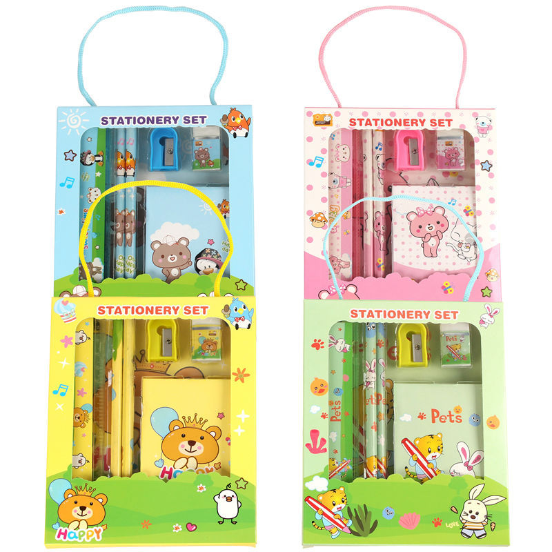 T&amp;Y Alat Tulis Set 6IN1 Stationery Set Lucu Karakter Set Perlengkapan Alat Tulis Sekolah Anak-Anak TK Murah Import