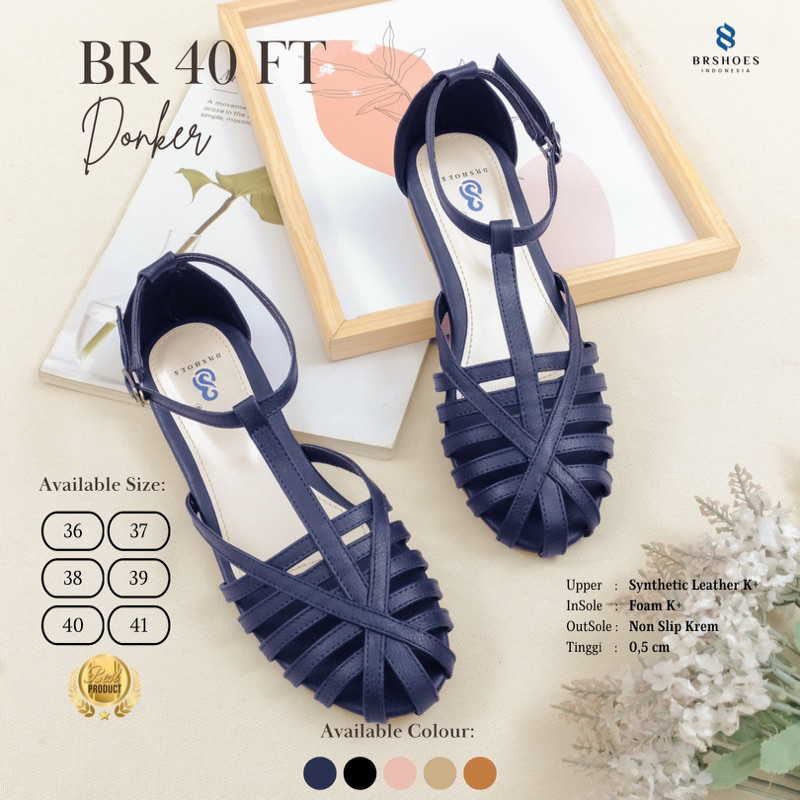 [SIAP KIRIM] BRShoes40 FT Donker Sandal Tali Casual Flat Wanita