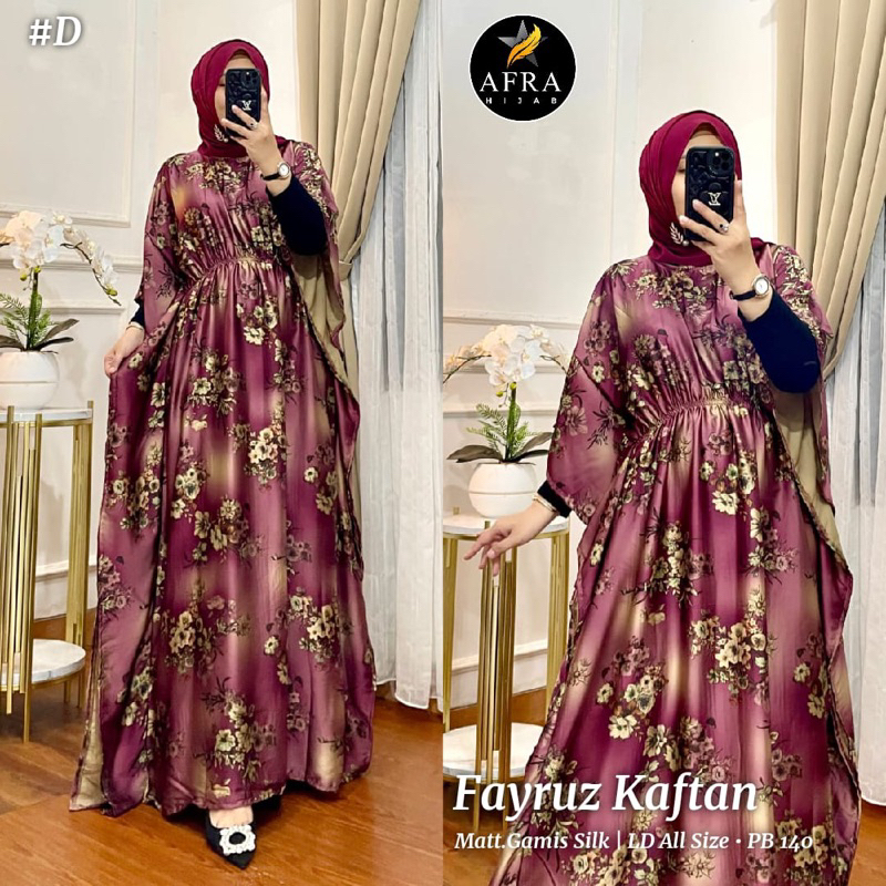 FAYRUZ SAHARA KAFTAN RAMADHAN | ORI PREMIUM GAMIS PINGGANG KARET SILK TENUN IMPORT