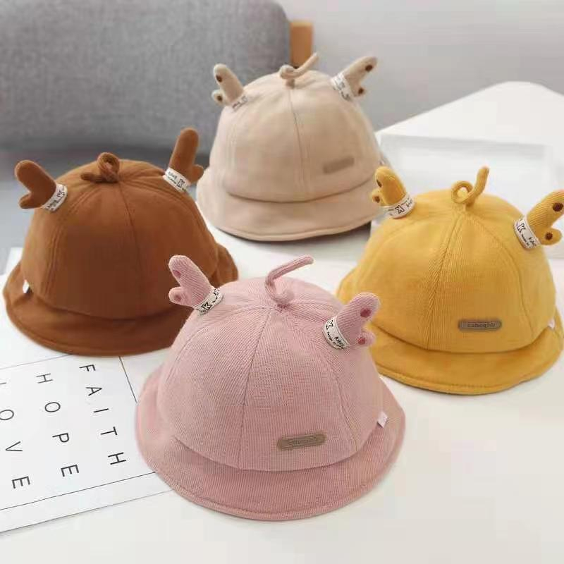 Topi Bucket Polos Tanduk Ekor Rusa 1-4 Tahun Bucket Bebek Topi Fashion Anak Unisex CBKS VC