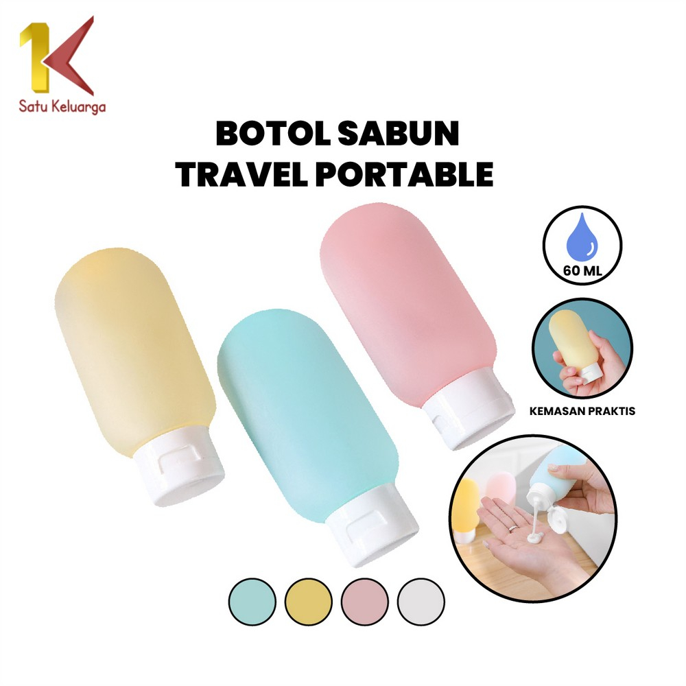 Satu Keluarga Botol Travel Portable Tempat Sabun Cair C852 Refill Botol Plastik Fliptop Tempat Isi U